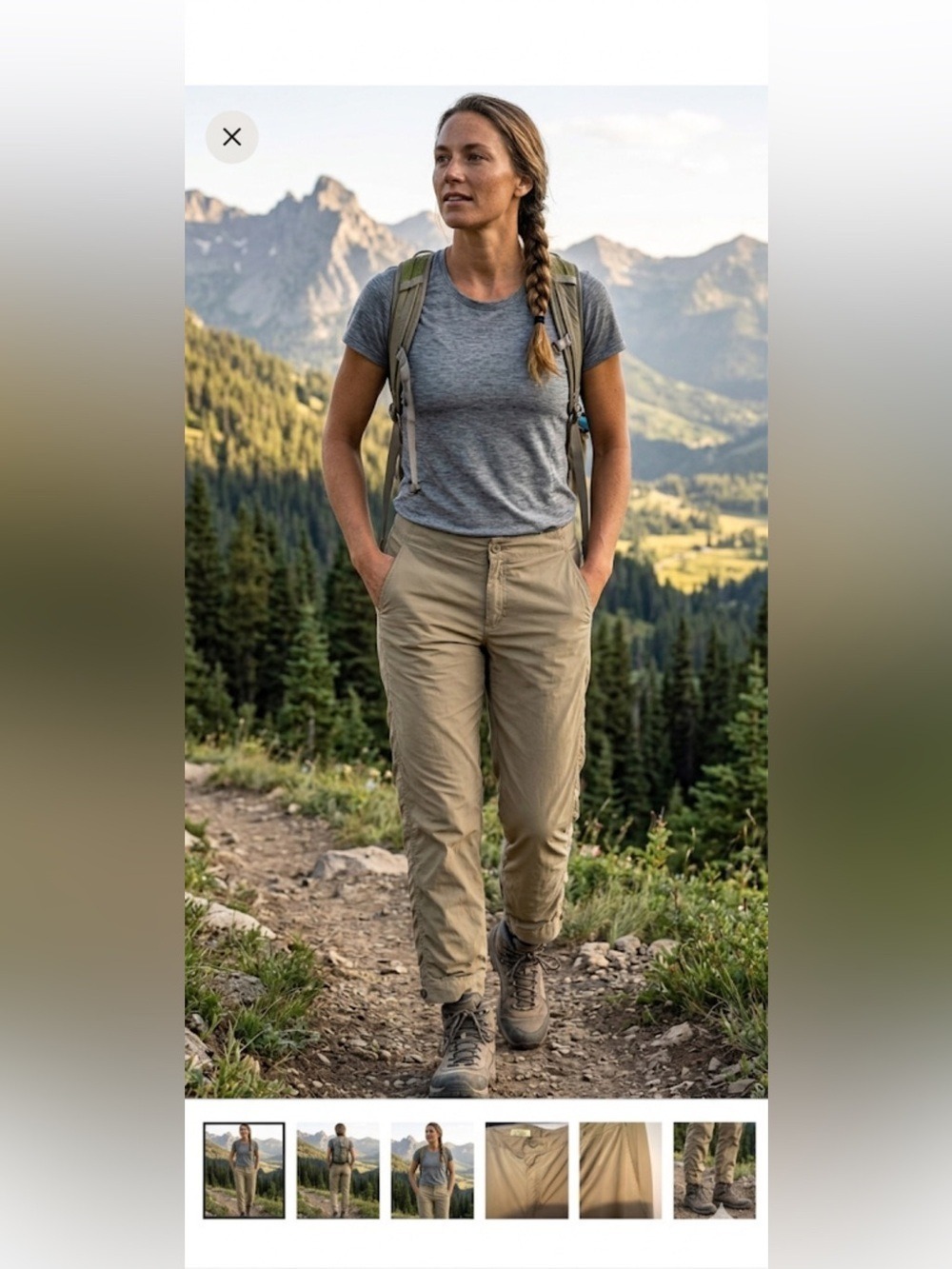 Royal Robbins Hiking Utility Pants Women’s Sz10 Short Khaki Travel Outdoors